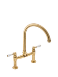Franke Gloriana Classic Swivel J Spout Bridge 2 Lever Kitchen Tap