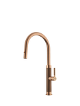 Franke Mythos Masterpiece Pull-Out Nozzle Swivel J Spout Single Lever Kitchen Mixer Tap, Copper