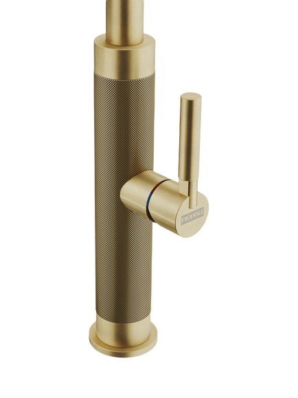 Franke Mythos Masterpiece Pull-Out Nozzle Swivel J Spout Single Lever Kitchen Mixer Tap - view 2, Gold