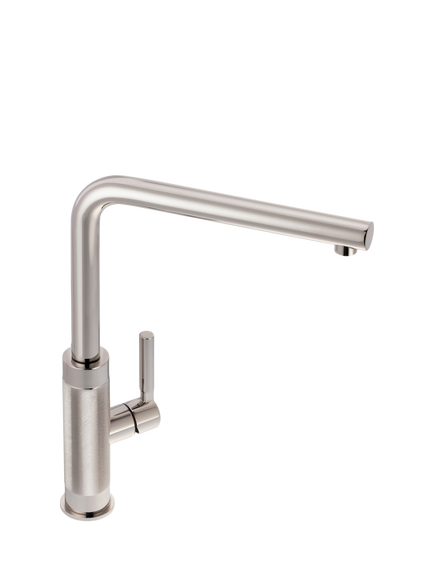 Franke Tessuto Swivel L Spout Single Side Lever Kitchen Mixer Tap, Polished Nickel, Polished Nickel