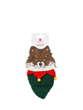 Talking Tables Christmas Elf Crochet Dog Bandana, Multi
