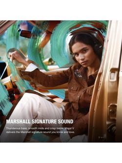 Marshall Major V Wireless Bluetooth On-Ear Headphones - view 2, Brown