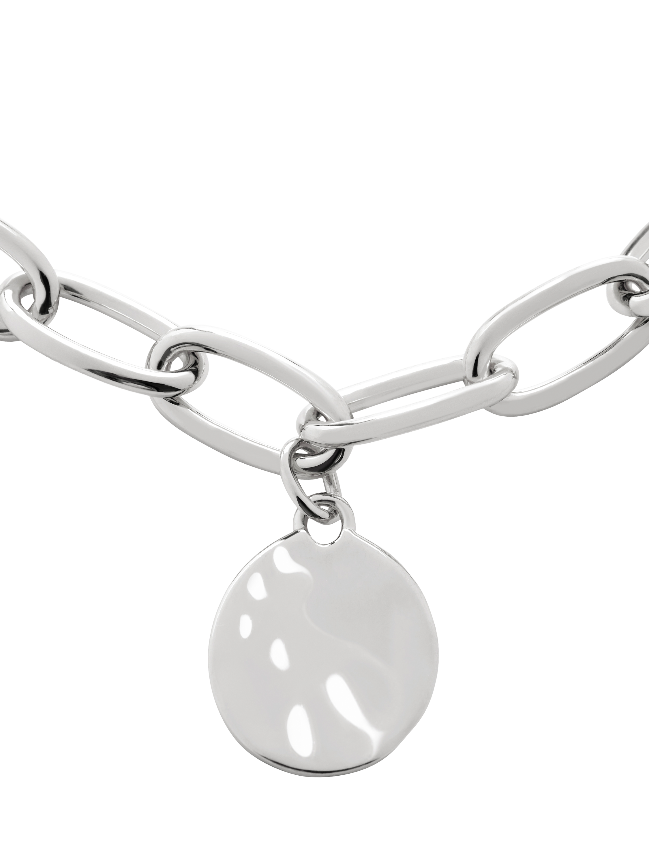 Product image 2 of 3, which shows Monica Vinader ID Oval Charm Bracelet, Silver, M-L
