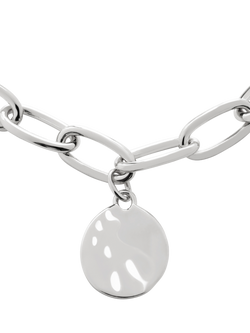 Monica Vinader ID Oval Charm Bracelet - view 2, Silver