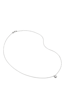 Monica Vinader Lab Grown Diamond Solitaire Pear Chain Necklace, Silver