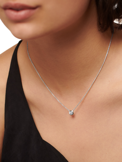 Monica Vinader Solitaire Lab Grown Diamond Pendant Necklace - view 2, Silver