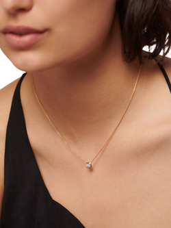 Monica Vinader Solitaire Lab Grown Diamond Pendant Necklace - view 2, Gold