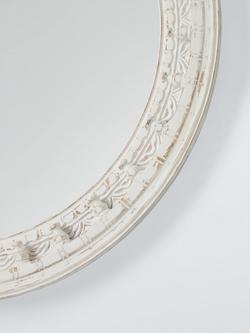 John Lewis Rajasthan Carved Wood Round Wall Mirror, 65cm, FSC-Certified (Mango Wood), White - view 2, White