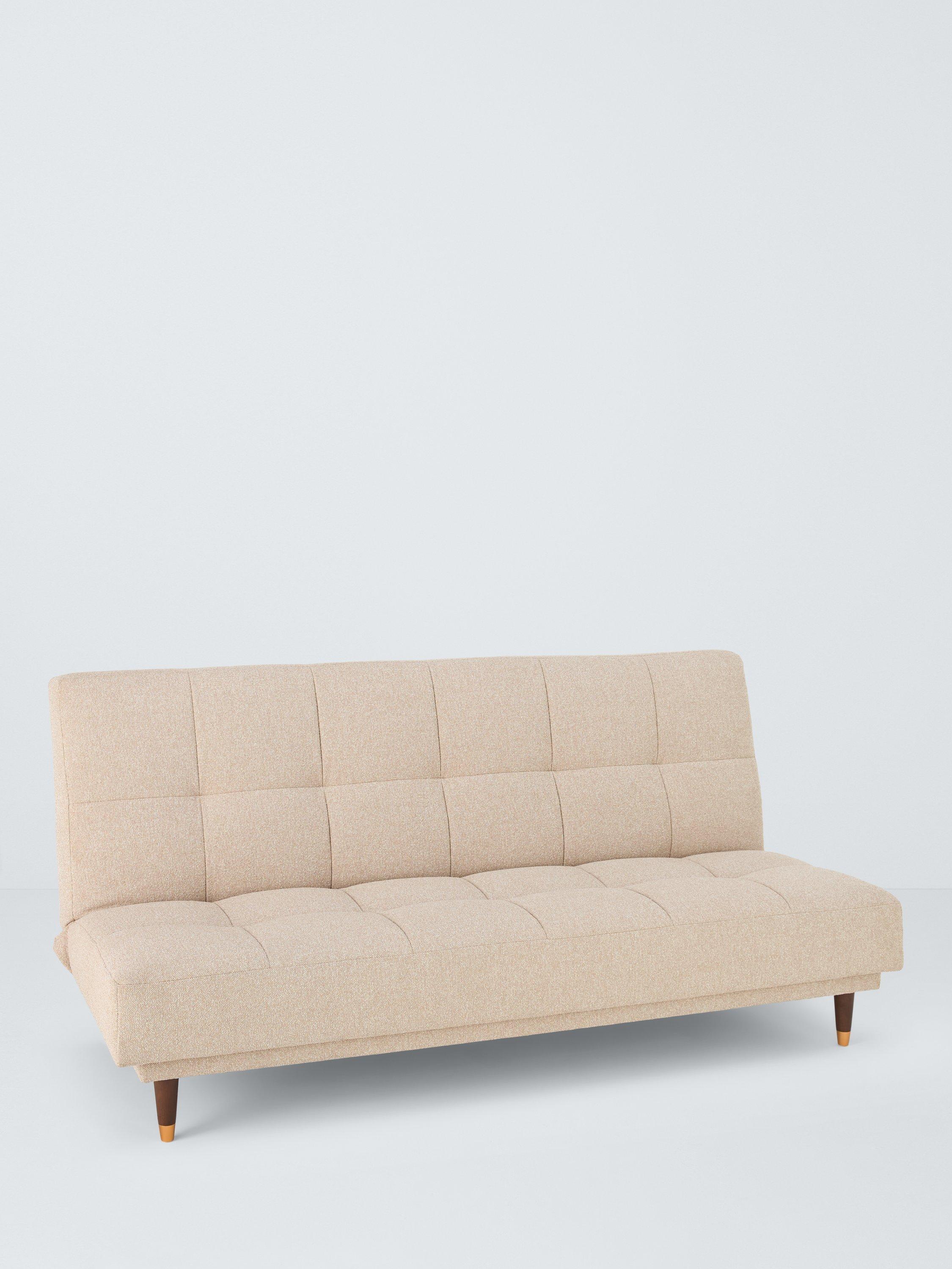 John Lewis Linear Medium 2 Seater Sofa Bed, Brass Leg