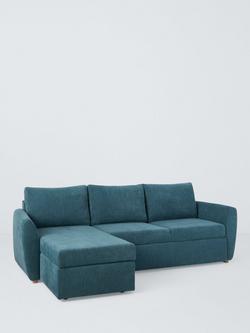 John Lewis Sansa Splayed Arm Sofa Bed with Storage, Easy Clean Chenille Teal