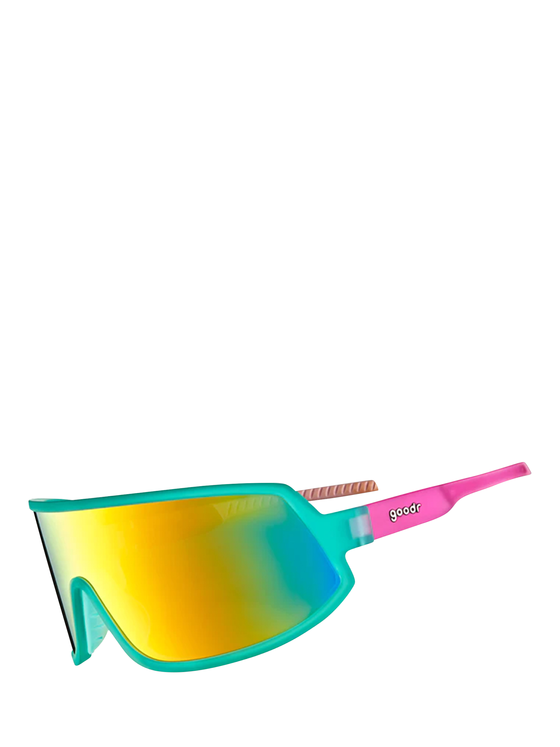 Product image 2 of 5, which shows goodr Unisex Wrap G - I Do My Own Stunts Sunglasses, Turquoise