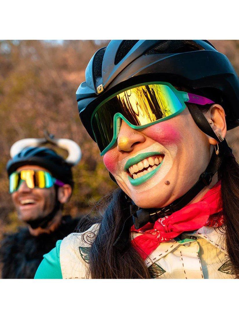 Product image 3 of 5, which shows goodr Unisex Wrap G - I Do My Own Stunts Sunglasses, Turquoise