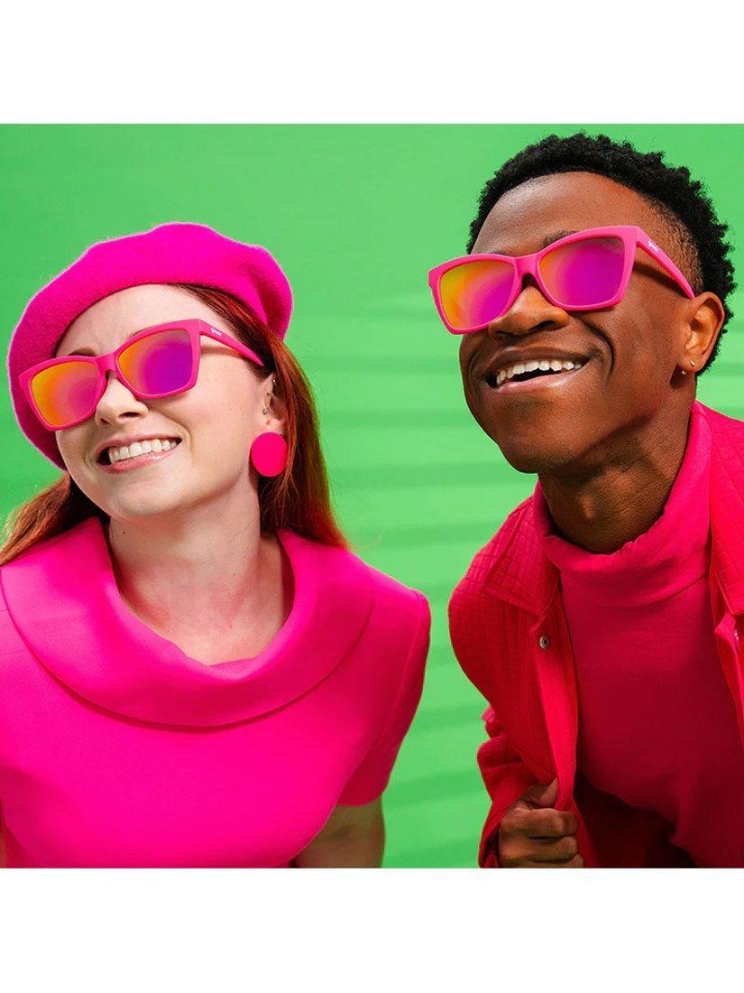 Product image 4 of 5, which shows goodr Unisex BFG - Hellhound Hallucinations Cat's Eye Sunglasses, Pink