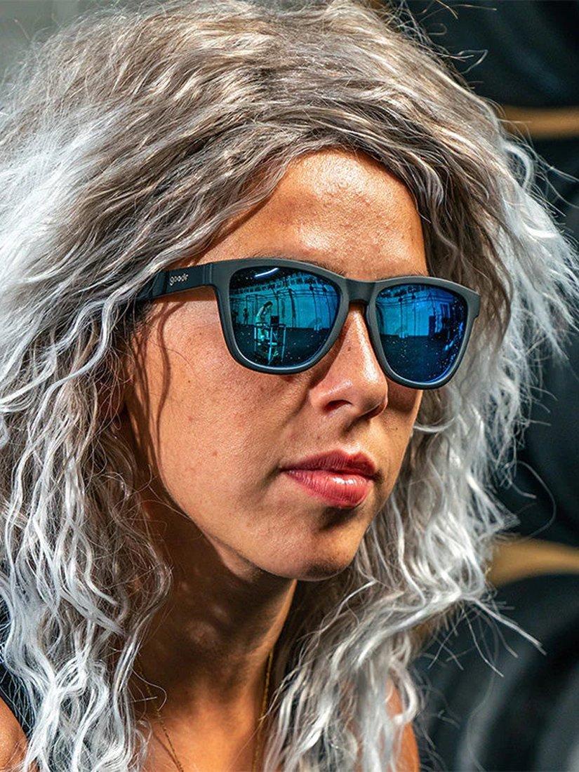 Product image 5 of 5, which shows goodr Mick & Keith's Midnight Ramble Unisex Oval Sunglasses, Black