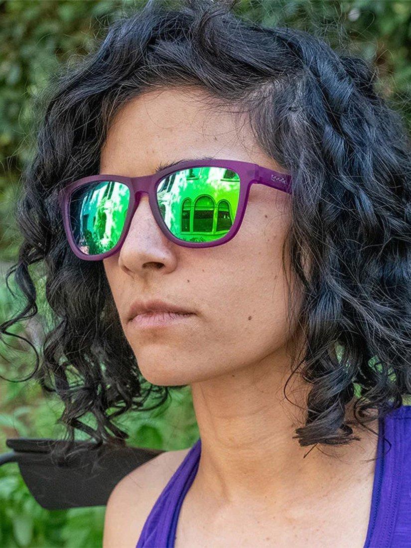 Product image 4 of 5, which shows goodr Gardening with a Kraken Unisex Oval Sunglasses, Purple