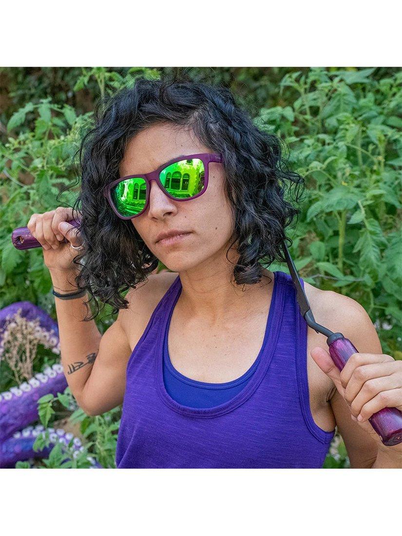 Product image 5 of 5, which shows goodr Gardening with a Kraken Unisex Oval Sunglasses, Purple