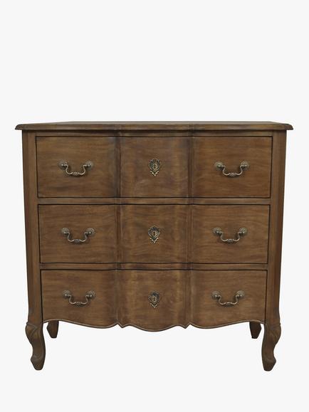 Laura Ashley Montpellier 3 Drawer Chest, Walnut - view 2, Walnut