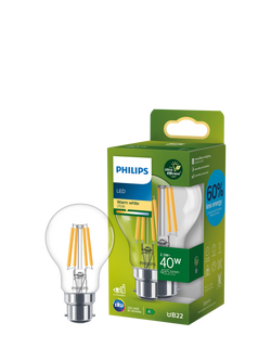 Philips Ultra Efficient 2.3W B22 LED Classic Bulb, Warm White, White White