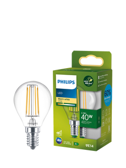 Philips Ultra Efficient 2.3W E14 LED Classic Bulb, Warm White, White White