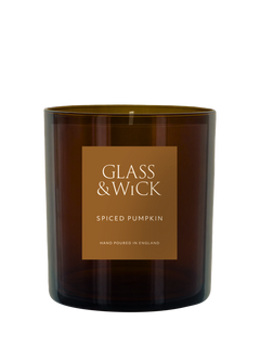 Glass & Wick Spiced Pumpkin Scented Candle, 220g