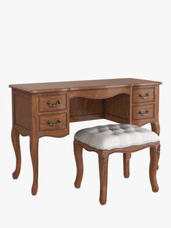 Laura Ashley Montpellier Dressing Table & Stool Set, Walnut, Walnut
