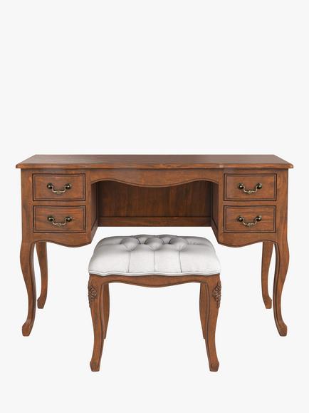 Laura Ashley Montpellier Dressing Table & Stool Set, Walnut - view 2, Walnut