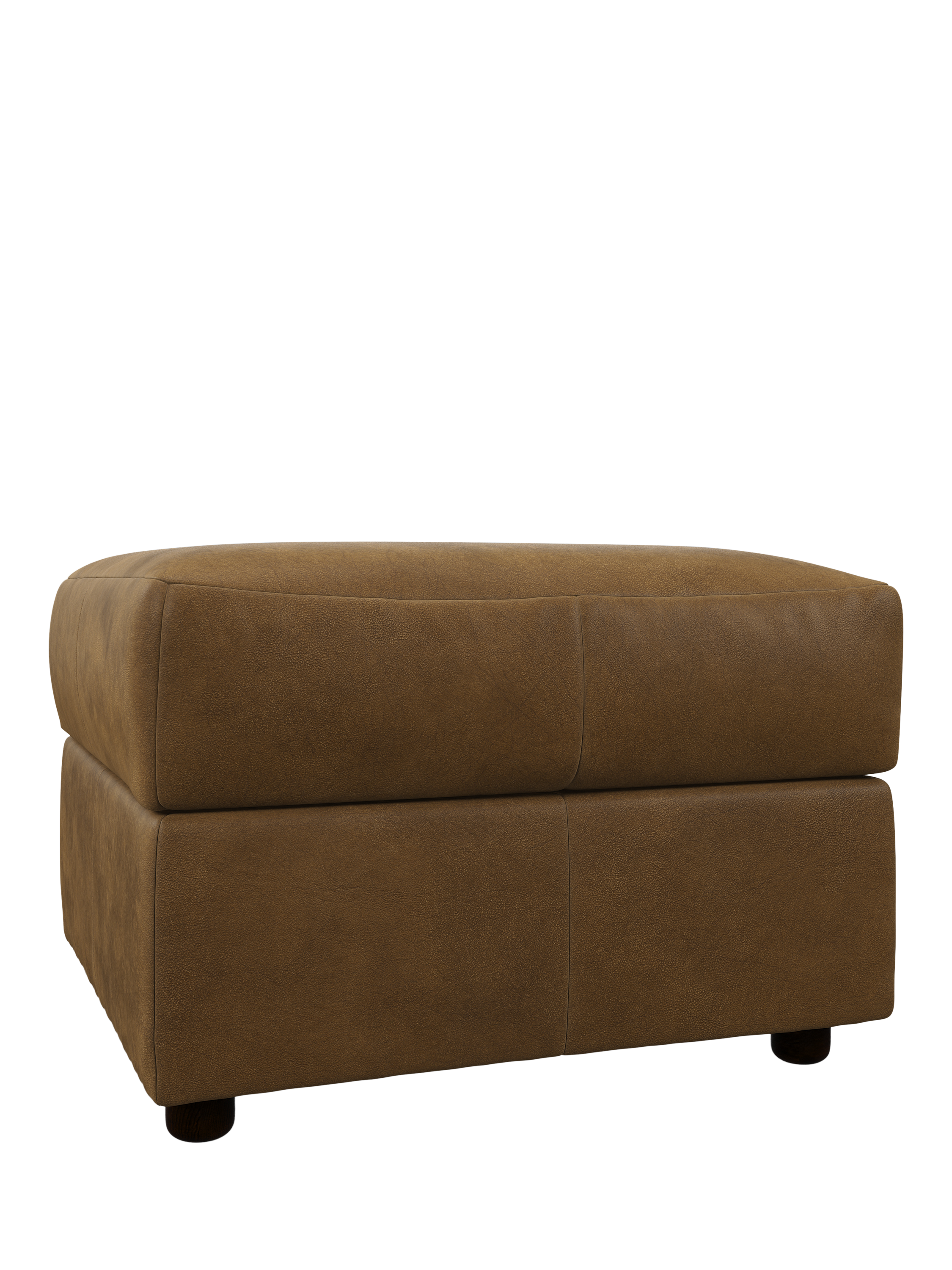 Oli Range, John Lewis Oliver Leather Footstool, Dark Leg, Demetra Light Tan