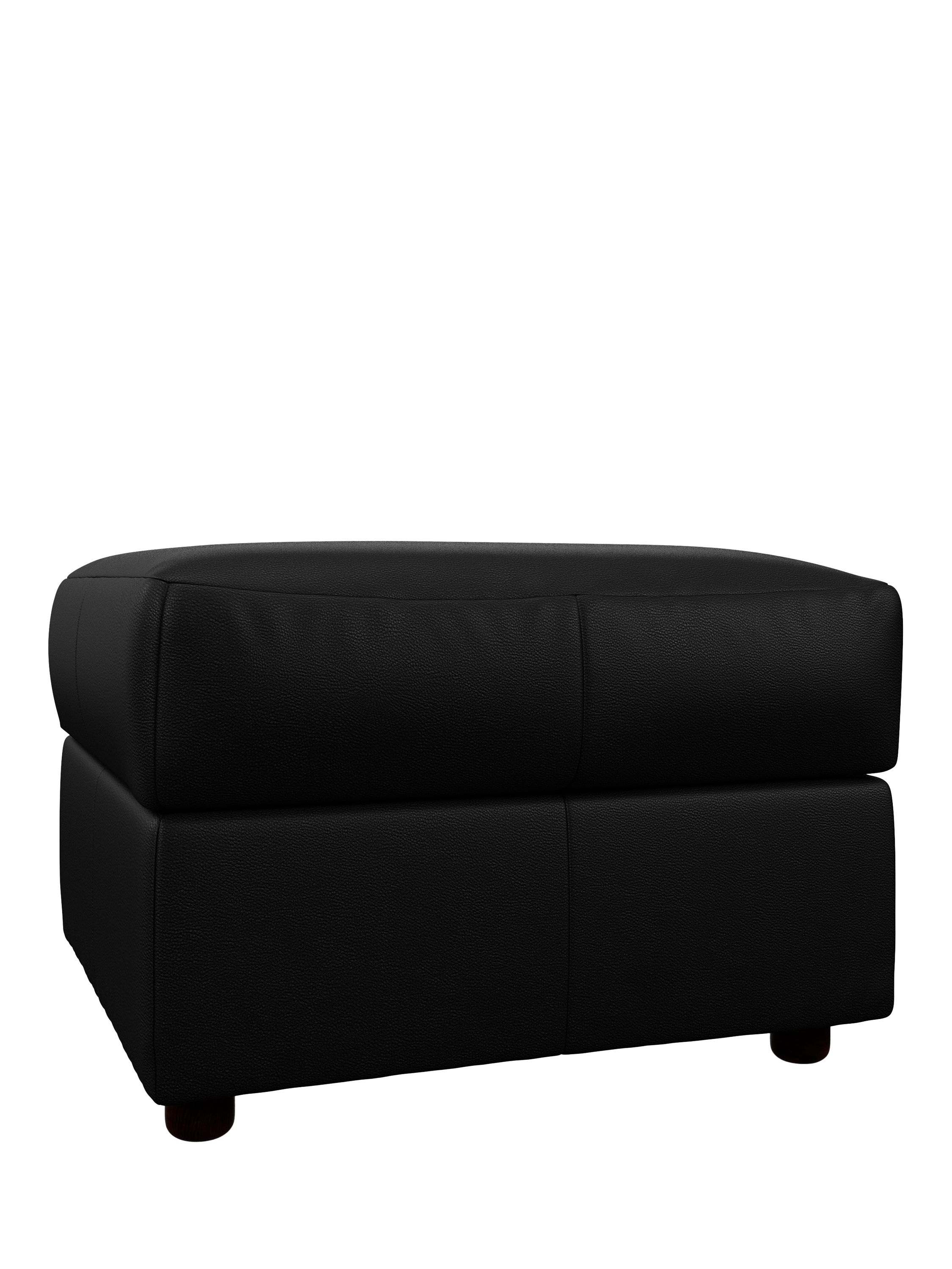 Oli Range, John Lewis Oliver Leather Footstool, Dark Leg, Matt Black