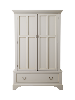 Laura Ashley Clifton Wardrobe 2 Door 1 Drawer Wardrobe, Dove Grey, Dove Grey