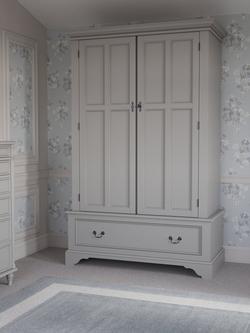 Laura Ashley Clifton Wardrobe 2 Door 1 Drawer Wardrobe, Dove Grey - view 2, Dove Grey