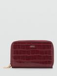 Mango Butter Croc Effect Small Purse, Dark Red