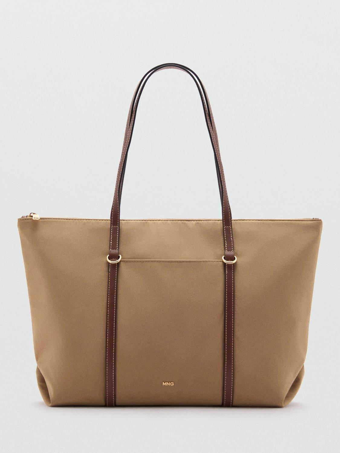 Mango Cobalt Large Tote Bag, Beige
