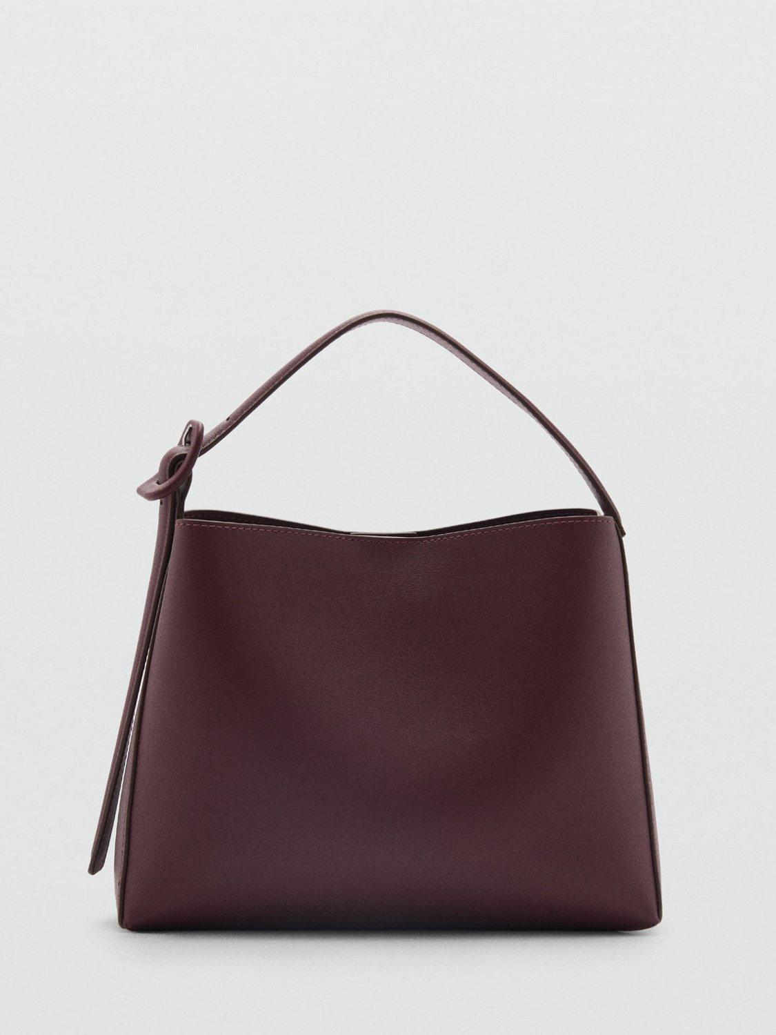 Mango Winnie Shoulder Bag, Dark Red