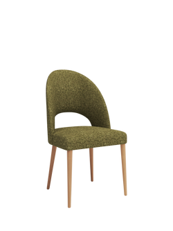 John Lewis Moritz II Boucle Yarn Dining Chair, Green/Oak, Avellino Hunter