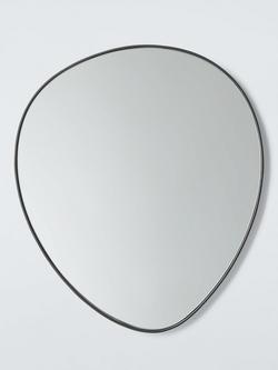 John Lewis Scandi Pebble Aluminium Wall Mirror,  61 x 53cm, Black, Black