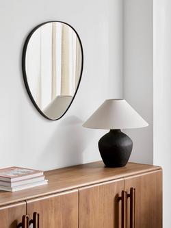 John Lewis Scandi Pebble Aluminium Wall Mirror,  61 x 53cm, Black - view 2, Black