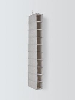 John Lewis Polyester Hanging Shelves, 10 Compartments, Mid Grey, Mid Grey