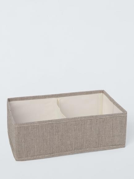 John Lewis Polyester 2-Section Organiser, Mid Grey, Mid Grey