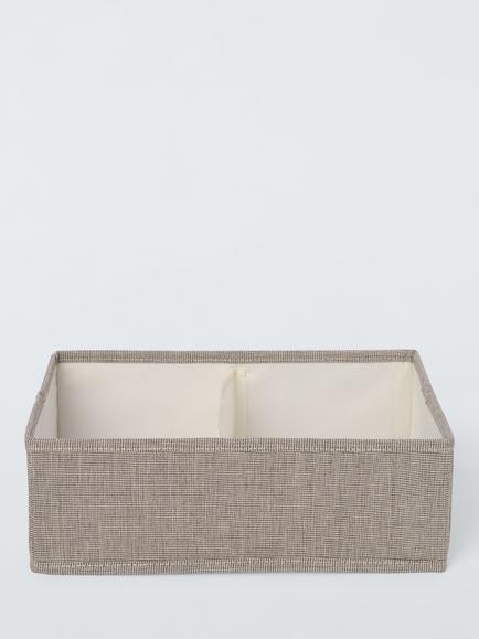 John Lewis Polyester 2-Section Organiser, Mid Grey - view 2, Mid Grey