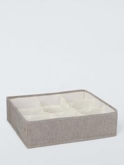 John Lewis  9-Section Organiser, Mid Grey, Mid Grey