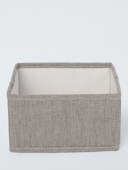 John Lewis Storage Box, Set of 3, Mid Grey - view 2, Mid Grey