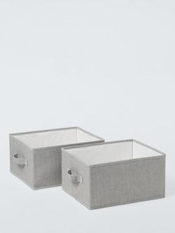 John Lewis Storage Boxes, Set of 2, Mid Grey, Mid Grey