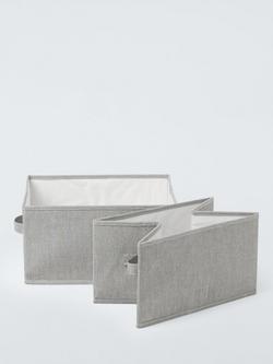 John Lewis Storage Boxes, Set of 2, Mid Grey - view 2, Mid Grey