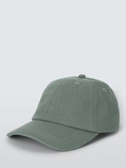 John Lewis Linen Blend Baseball Cap, Khaki - view 2, Khaki