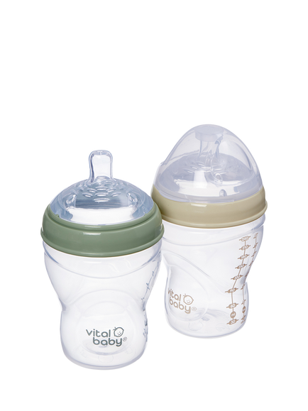 Vital Baby Nurture Breast-Like Bottle, Pack of 2, 240ml, Multi, Multi