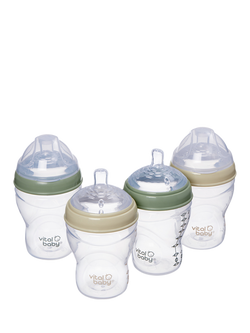 Vital Baby Nurture Breast-Like Bottle, Pack of 4, 240ml, Multi, Multi