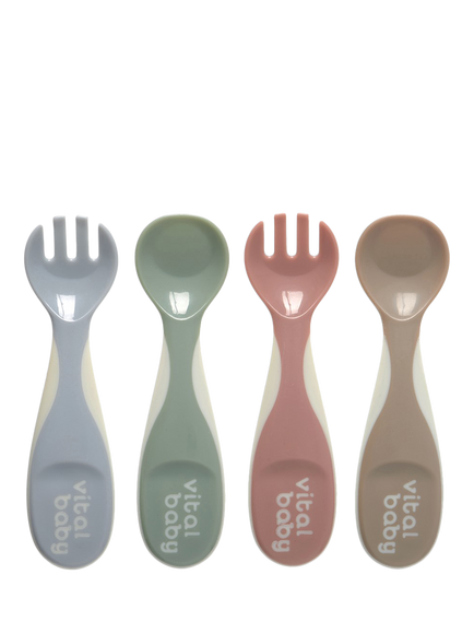 Vital Baby Nourish Chunky Cutlery Set, Pack of 4, Natural
