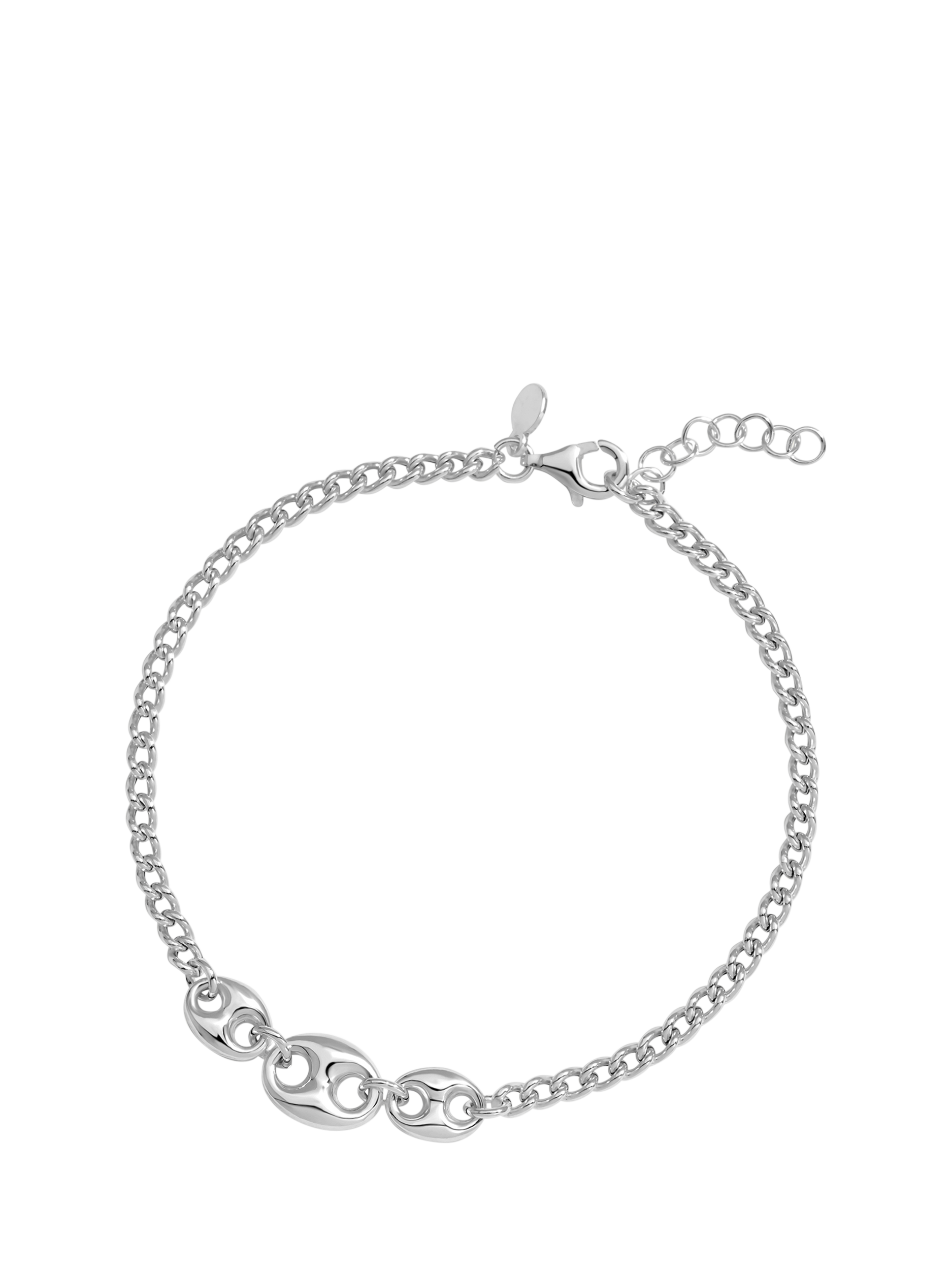 Product image 1 of 1, which shows Simply Silver Premium Polished Link Bracelet, Silver