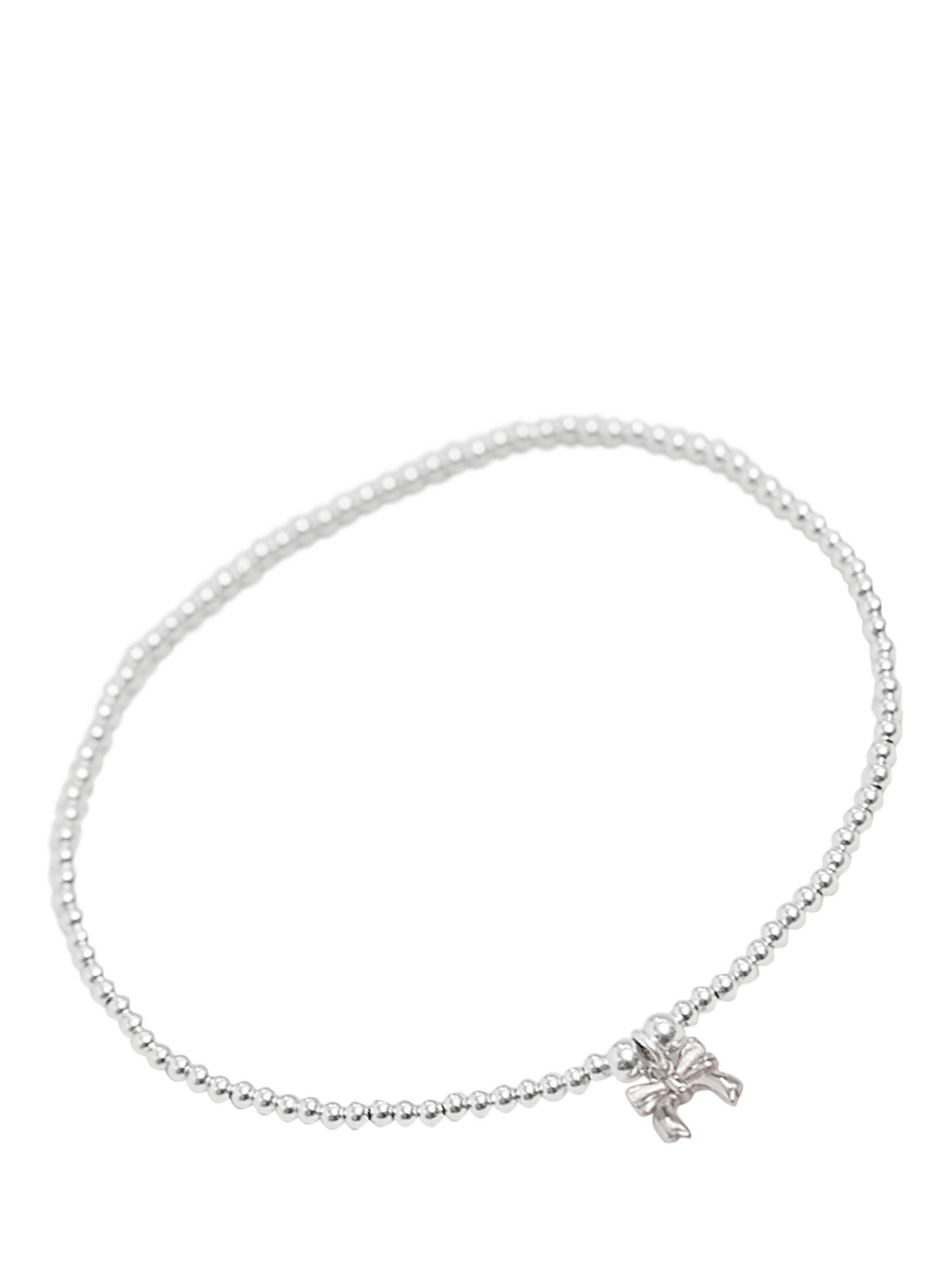 Product image 3 of 3, which shows Simply Silver Bow Charm Stretch Bracelet, Silver