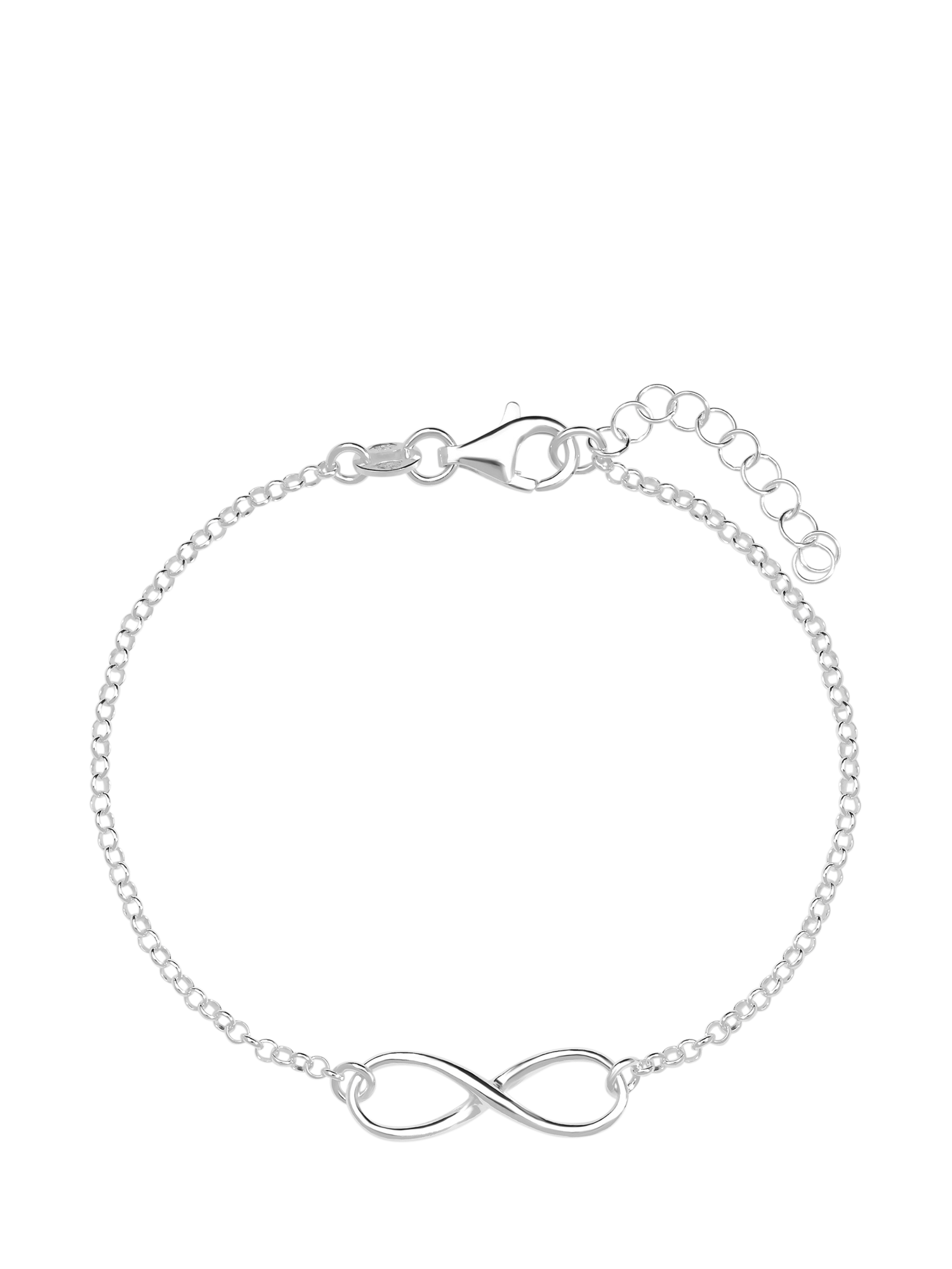 Product image 1 of 3, which shows Simply Silver Polished Fine Infinity Bracelet, Silver